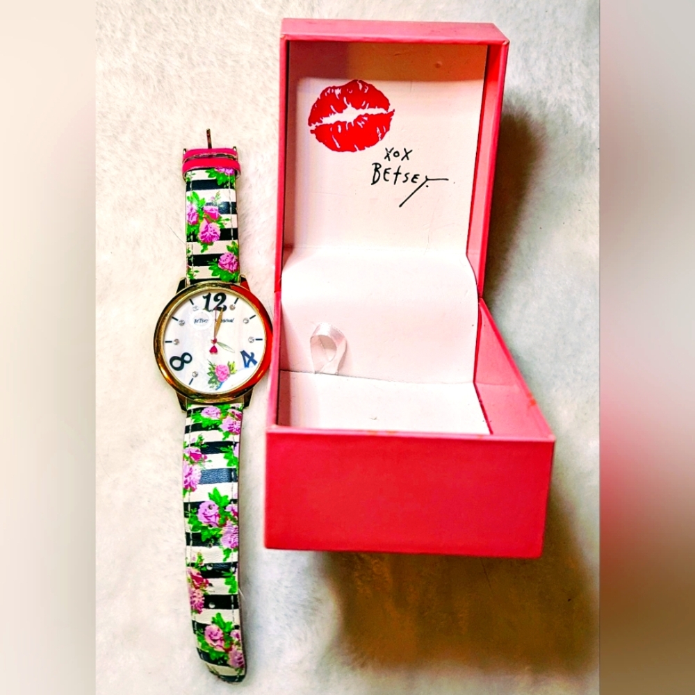 Betsey Johnson Pink and Green Watch